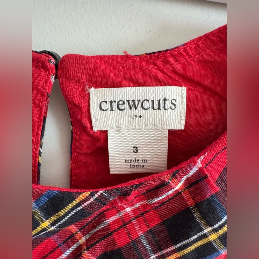 Crewcuts Girls' Tartan Ruffle Tiered Dress Holiday Christmas Plaid Sz 3 - Picture 7 of 13